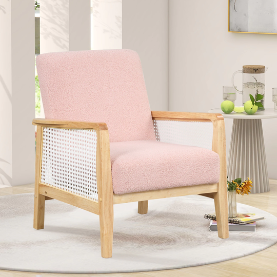 Nestfair Rattan Mesh Upholstered Accent Chair