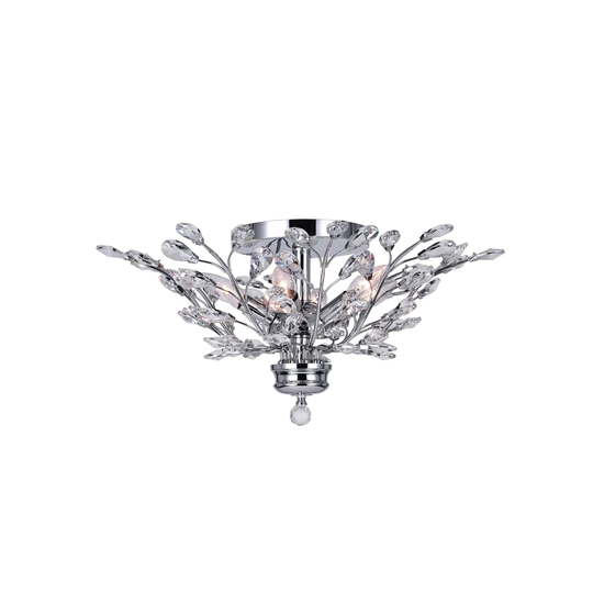 Ivy 3 Light Drum Shade Flush Mount With Chrome Finish