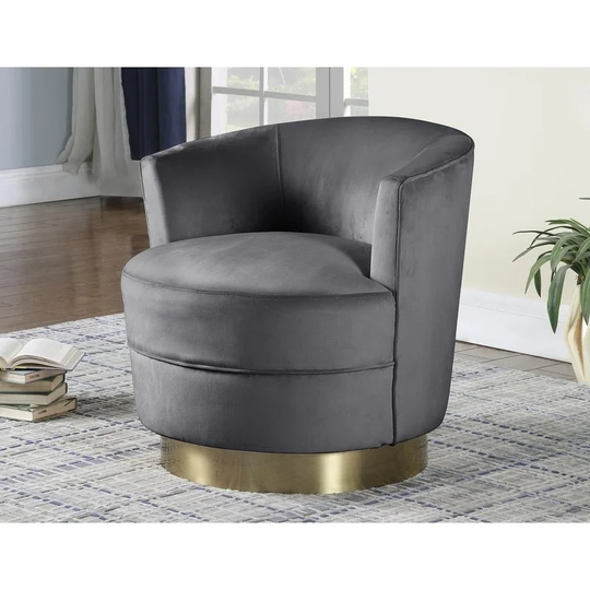 Best Master Furniture Velour Upholstered Swivel Chair