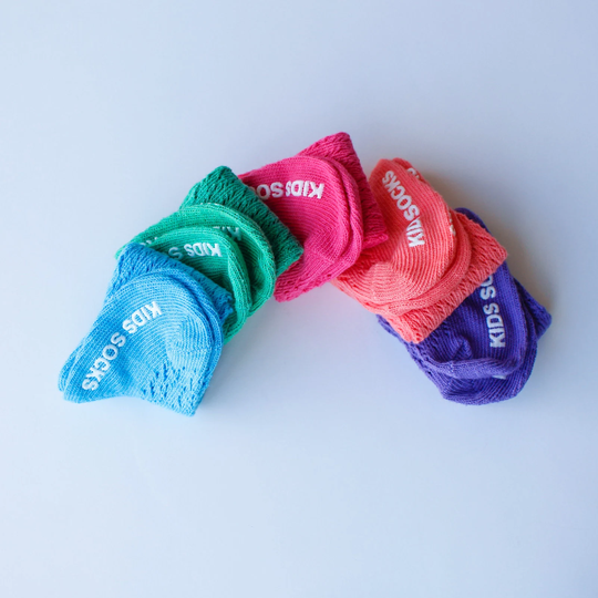 Spring 2022 Colored Crochet Sock Limited Edition Hand Dyed Knee High Socks, Baby Girls Colorful Socks
