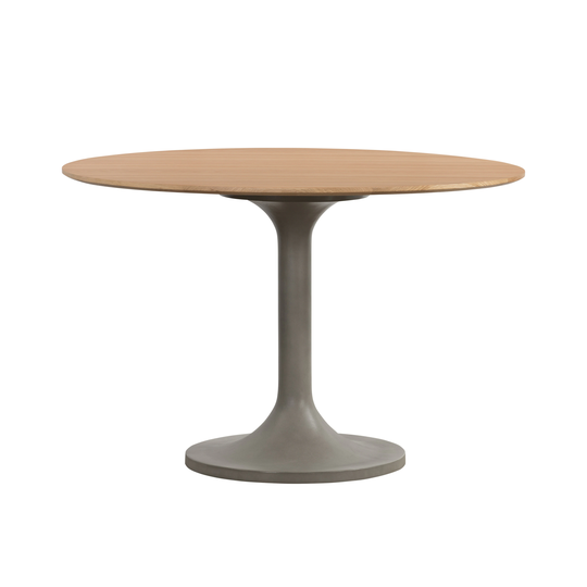 Tulip Dining Table Concrete Base Oak Top