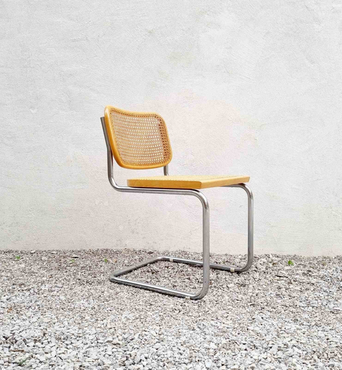 Mid Century Modern Marcel Breuer Cesca Chair/B32 Italian Gavina Style Beige Dining Bauhaus Italy /'60S