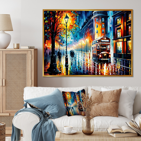 Designart 'Colorful City In London I' Cityscapes Framed Canvas Art Print