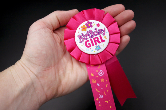 Birthday Girl Badge - Hot Pink Pin-On 1st Place Ribbon For Princess Party Children's Supplies & Favors