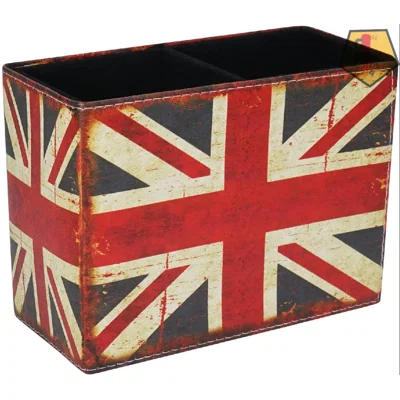 Vintage Pen Pencil Holder Cup - Retro Pattern Desk Organizer For Home Office Bedroom