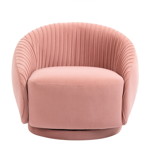 Barrel Arm Chair,Embossing Fleece Upholstered Chair