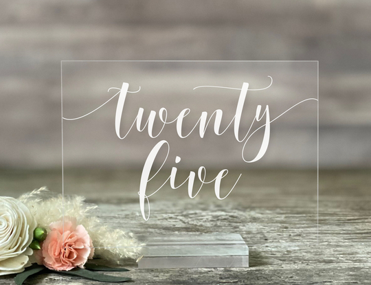 Acrylic Table Numbers Wedding Number Lucite Signs - As-2
