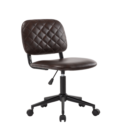 Porthos Home Armless Kato Swivel Office Chair, PU Leather Upholstery
