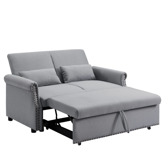 Pull Out Sleep Sofa Bed Loveseats Sofa Adjsutable Backrest Pillows