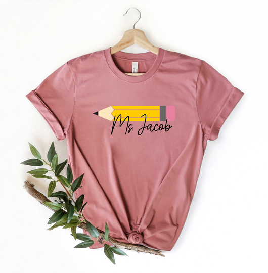 Pencil Shirt, Personalized Shirt, Teacher Name Personalized School Back To Shirts