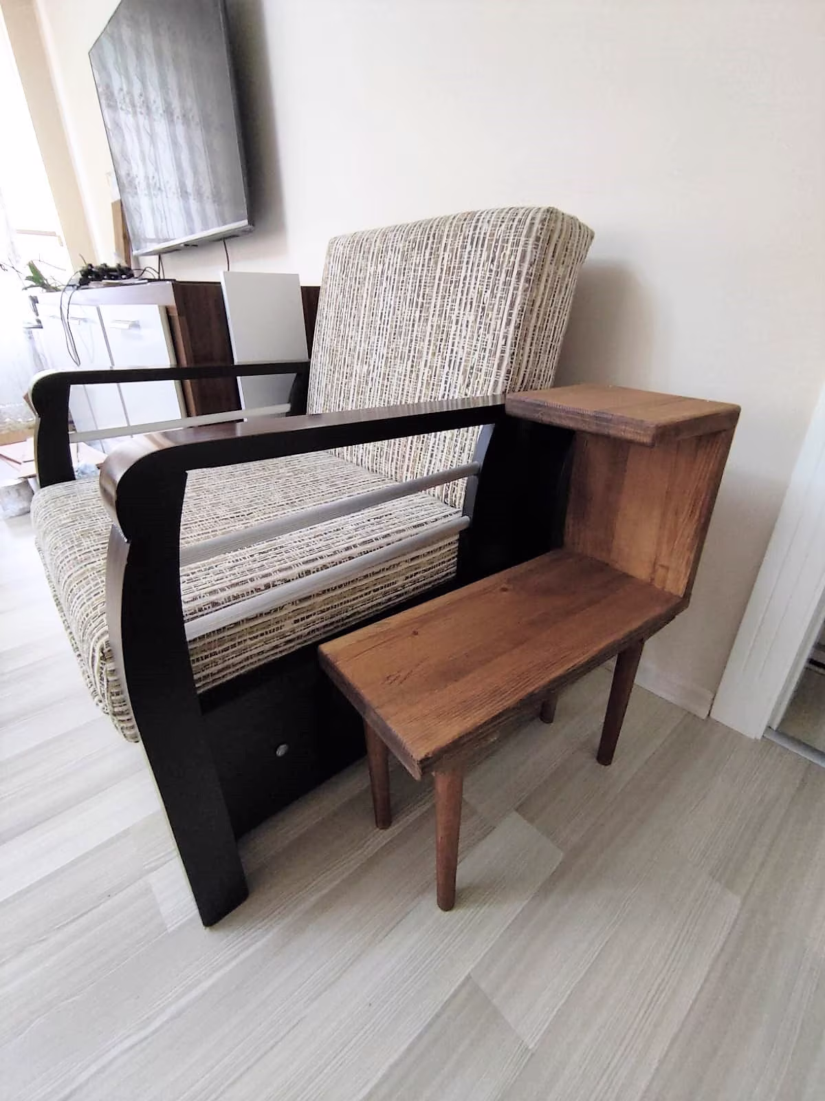 Wooden Side Table - Decorative Design Solid Mini Rack Magazines & Night Stand
