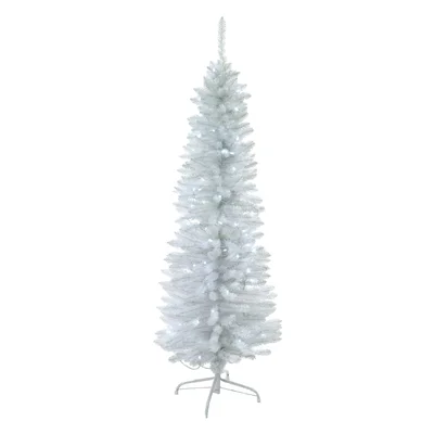Prelit Pencil 4.92' White Spruce Artificial Christmas Tree