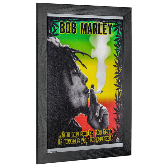 American Art Decor Bob Marley Smoke the Herb Framed Wall Art - Multi-color