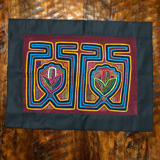 Hand Stitched Kuna Mola Art Table Centerpiece | Approx. 19.5" X 14.75"