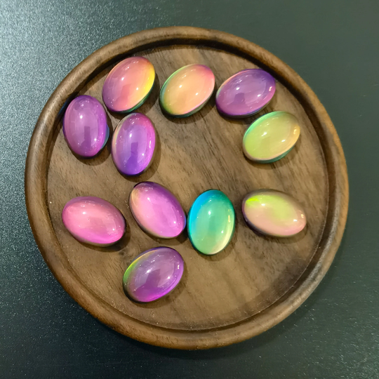 1970S Magic Color Change Oval Mood Stone Beads