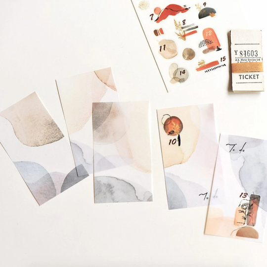 Mu Watercolor Tracing Paper Pack 011 - Golden Stone| Planner Decoration, Dyeing Paper, Print-On Sticker Scrapbooking, Collage
