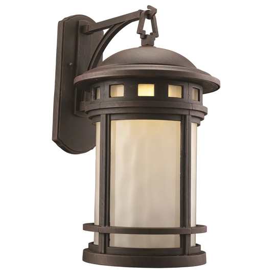 Outdoor Imports 40373 RT One Light Postmount Lantern Boardwalk Rust - Exact Size