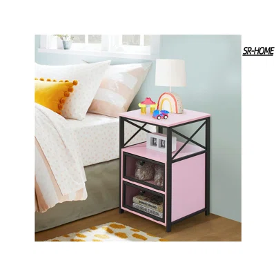 Modern X-Design Night Stand, Versatile Nightstands, End Drawer Storage Shelf Side Table