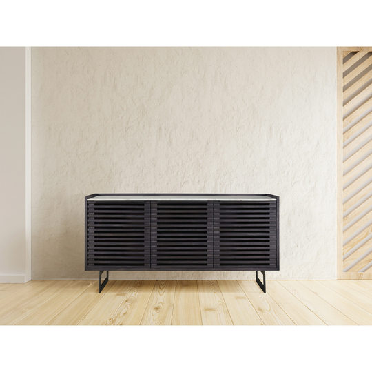 Macari Pia Marble Top Slatted-Door Sideboard