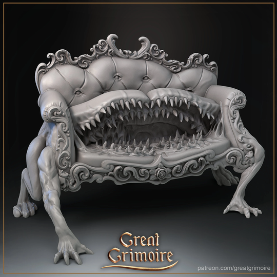 Victorian Sofa & Mimic Set | Wild Rose Hotel Release Great Grimoire D&d Other Rpg Tabletop Gaming Miniatures