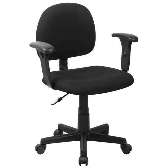Mid-Back Fabric Swivel Task Office Chair with Adjustable Height and Arms