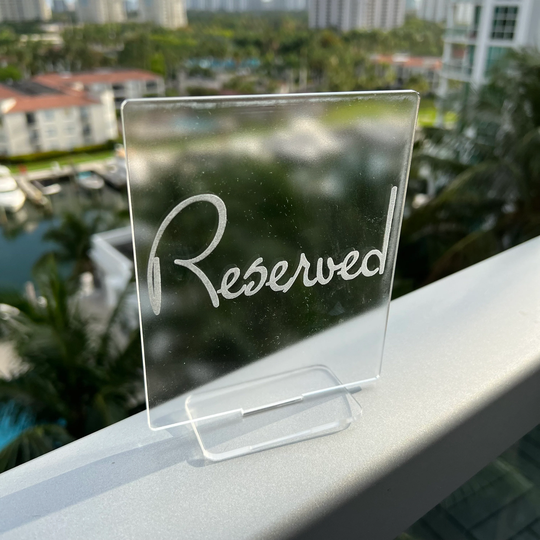 Wedding Acrylic Table Reserved Signs, Modern Number Signs, Customize Your Own