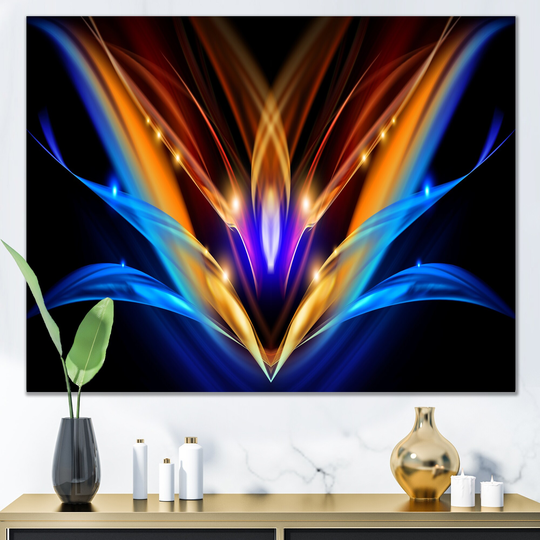 Designart 'Colorful Fractal Fire And Water Fusion' Abstract Canvas artwork