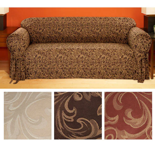 Classic Slipcovers Catherine Round-arm Jacquard Chair Slipcover