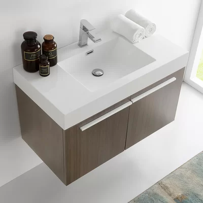 Vista 35" Wall-Mounted Single Bathroom Vanity Set