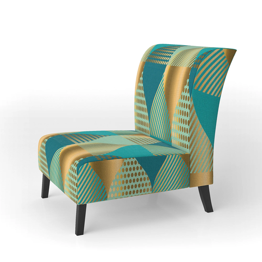 Designart 'Luxury Retro Drops II' Upholstered Mid-Century Accent Chair