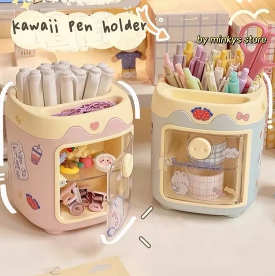 1Pc Cute Pig Storage Box, Pencil Holder, Desktop Organizer, Multipurpose Mini Case, Party Favor, School, Office Supplies, Gift