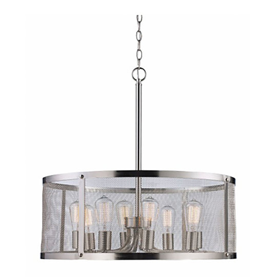 Trans Globe Mesh 8 Light Pendant in Brushed Nickel