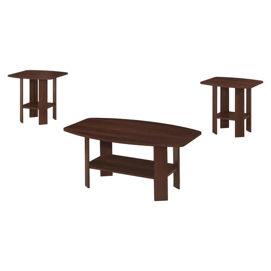 HomeRoots 61.5" Cherry Table 3pcs Set - 61.5 x 75.5 x 55.25