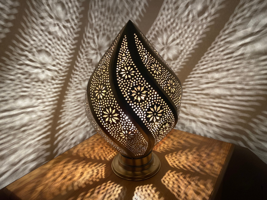 Authentic Moroccan Table Lamp - Floor Lantern, Bedside Lampshade, Copper Table Lamp, Decorative Bedroom Lighting