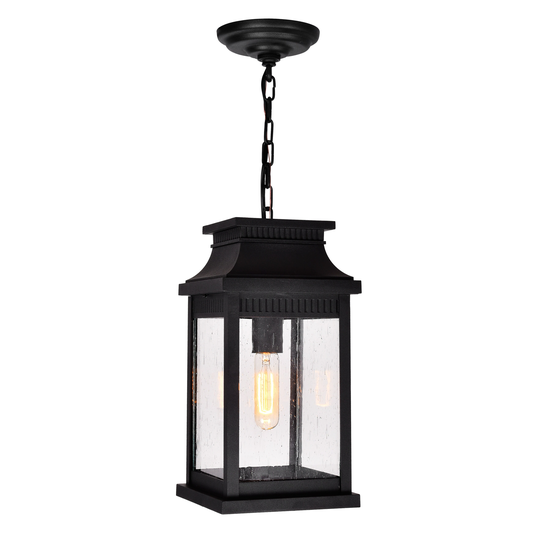 Milford 1 Light Black Outdoor Short Pendant Light