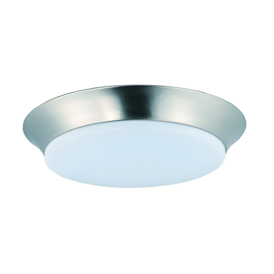 Maxim White Shade Flush Mount 1-light Nickel Profile EE Light