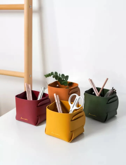 Diy Storage Box, Leather Pencil Holder, Detachable Cute Stationery Organizer, Party Favor, Multipurpose Holder