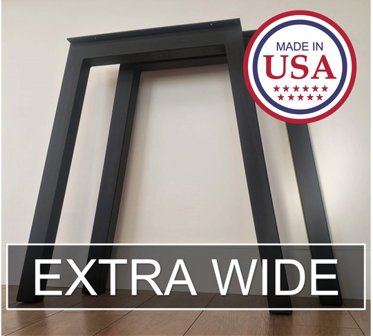 Extra Wide N Frame Table Legs - Metal Pair Steel Kitchen Custom