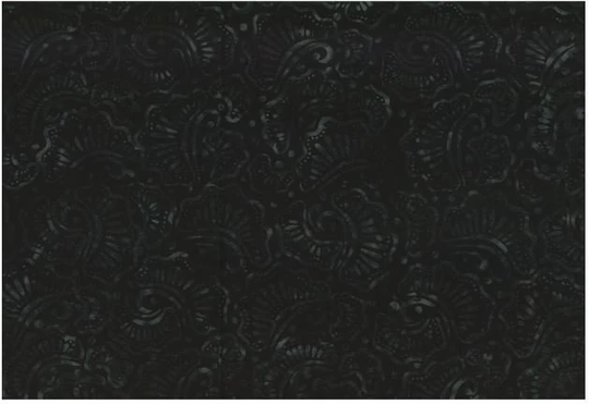 Wilmington Batiks - Prismatic Color Splash Wavy Fans Black Tonal- Fabric 22190-999 Bthy+