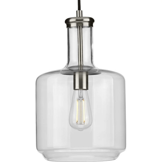 Latrobe Collection Brushed Nickel One-Light Pendant - 17.320" x 19.690" x 17.320"