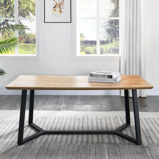 47.6'' Width Coffee Table with Sturdy Metal Frame and Wood Finish