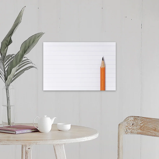 "Pencil on blank sheet of paper" Canvas Wall Art
