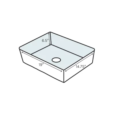 Metal Rectangular Undermount Bathroom Sink with Overflow