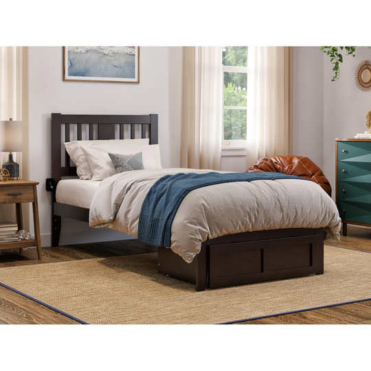 Tahoe Twin Extra Long with Foot Drawer Storage in Espresso