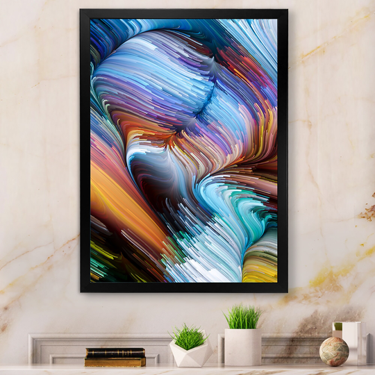 Designart 'Elegance Of Liquid Color XI' Modern Framed Art Print