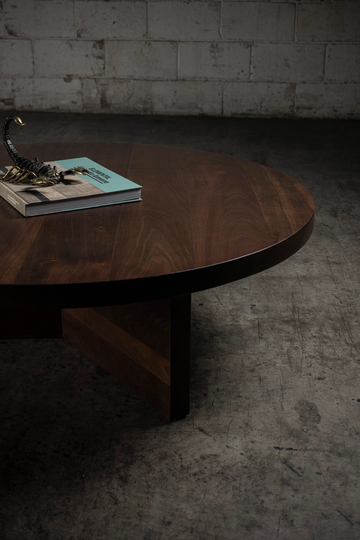 Round Peruvian Walnut Coffee Table