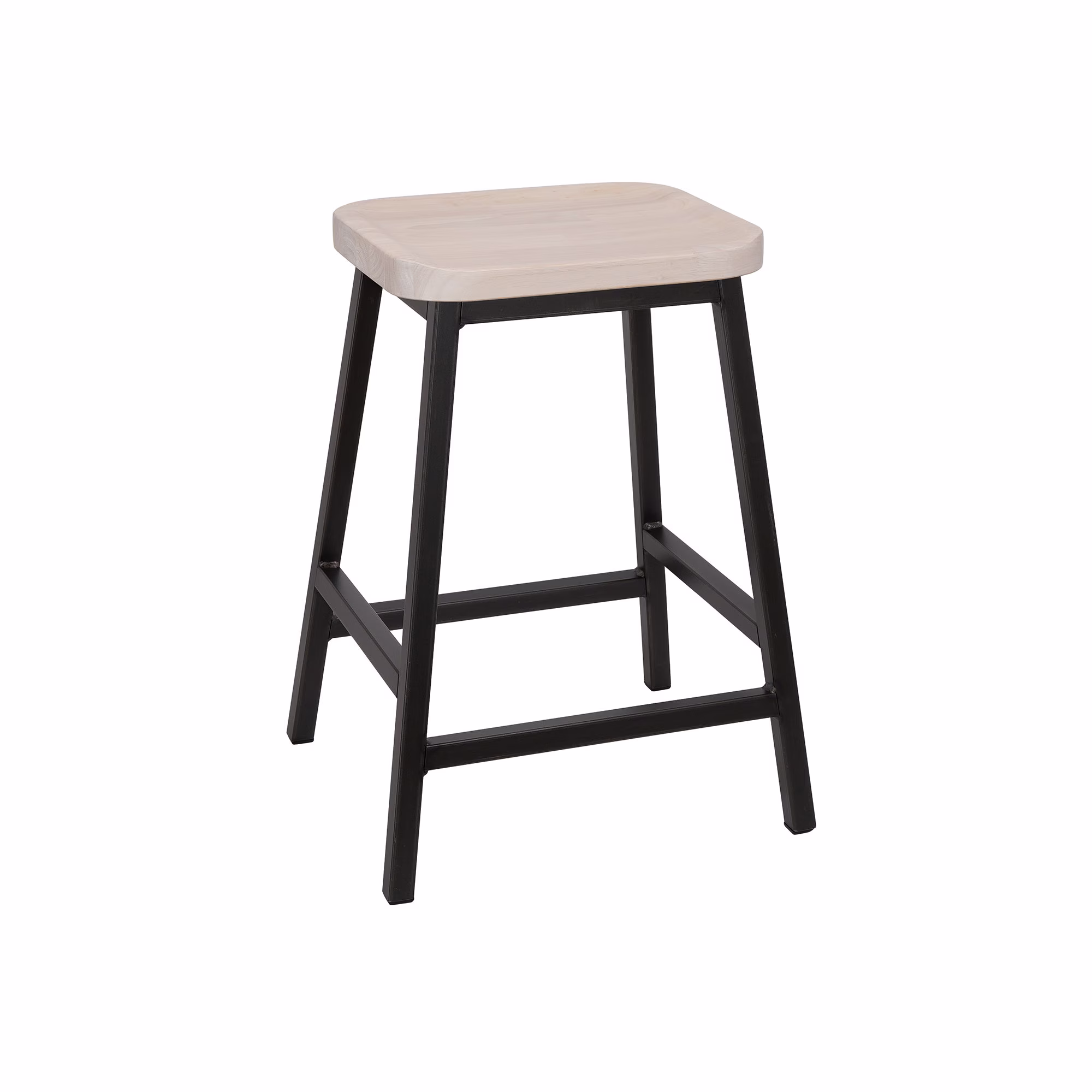 Counter Stool With Pickled White Seat, Barstool, Bar Stool, Dining Chair, Pub Shop Kitchen Table Desk Seat