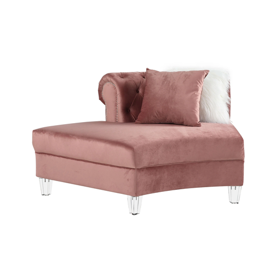 ACME Ninagold Sectional Sofa with 7 Pillows in Pink