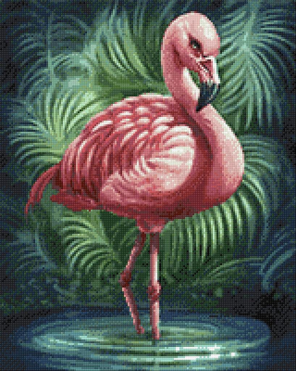 Flamingo Diamond Painting Set By Crafting Spark. Cs2572 Forest Landscape Art Kit. Large Kit