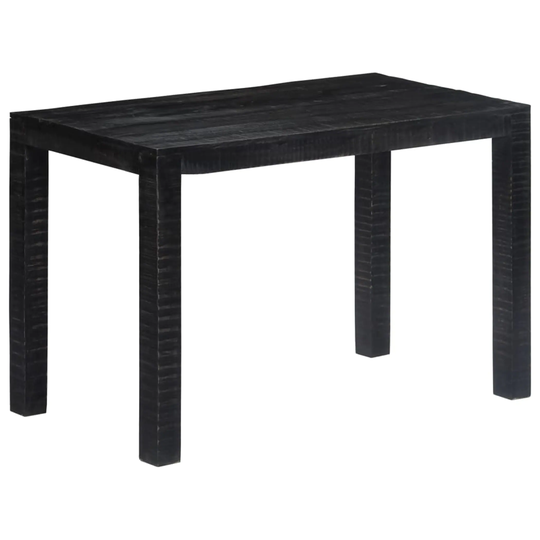 Dining Table Black 46.5"x23.6"x30" Solid Mango Wood Industrial Table
